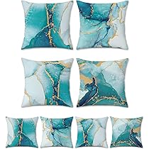 Bonhause Federe Per Cuscini 45x45 Cm Con Foglie Di Eucalipto - Morbido Velluto Verde, Set Da 4, Con Cerniera Nascosta, Per Divano E Letto