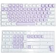 Tobo Double Color Injection Backlit 104keys abs Double Shot keycaps l keyboarde Colorful Transparent Universal Column Keyboard (Purple White) - TD-607KM