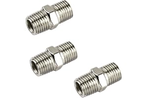 AB TOOLS Linia Air sprężarki/połączenie wtykowe elastyczne 1/4" BSP męski, 3 sztuki FT001