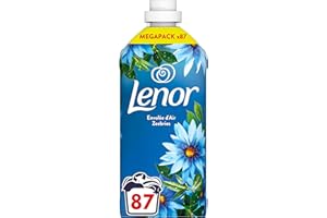 Lenor Adoucissant Envolée d'Air, 87 Lavages, 24H De Fraîcheur Relaxante, Avec Huiles Essentielles, Parfum Relaxant Sensation Zen, Efficace en Cycles Rapides et à Froid, Testé Dermatologiquement