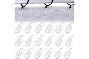 WDEC 100 Pcs Weiß Kunststoff Gardinenrollen Vorhang Haken für Fenstervorhang, Türvorhang und Duschvorhang, Weiße Vorhanghaken aus Kunststoff Vorhang Fenster Vorhänge 2,8 x 1,2 cm