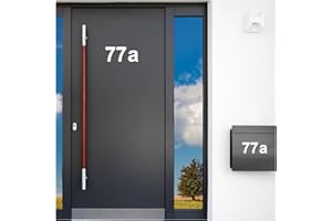 Wandaro Wandtattoo Selbstklebende Zahlen Aufkleber Hausnummer I weiß Höhe 4 cm Zeichen a I Buchstaben Ziffern Tür Eingang Türbeschriftung Briefkasten W3396