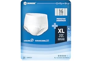 ‎SUNKISS SUNKISS TrustPlus Inkontinenz Pants für Erwachsene, Saugfähige Windelhosen mit Elastischen Bündchen für Männer und Frauen, Diskreter Auslaufschutz bei Blasenschwäche, Größe XL Nacht, 16 Stück