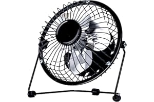 Status 4 Inch USB Desk Fan, Mini Portable, Single Speed, Black, Compact Personal Cooling Fan for Office Travel (SUSBBLKWFAN1PKB4)