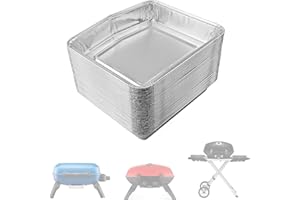 BRATI Einweg-Fettschalen aus Aluminium, kompatibel mit Napoleon TravelQ-Serie, Ersatzteil Napoleon 62006 für TravelQ 240/285/285X tragbarer Propangasgrill, Silber, 30 Stück