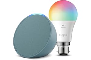 AMAZON Echo Pop | Midnight Teal + Sengled LED Smart Light Bulb (B22), Works with Alexa - Smart Home Starter Kit