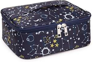 NARWEY Reise Kosmetiktasche Große Make-up-Tasche Schminktasche Kosmetiktasch Organizer für Damen und Mädchen (Blaue Galaxie)