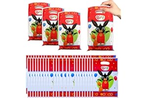 MIZT 50 Pezzi Sacchetto per Caramella, Bing Bunny Sacchettini Compleanno Bambini, Sacchetti Regalo,Borsa di Regalo per Feste di Compleanno di Natale, Feste a Tema 25 x 16 cm