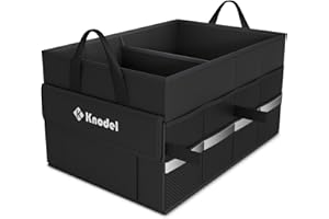 K KNODEL Organizador para maletero de coche, caja de almacenamiento y bolsa, organizador de coche para vehículos pequeños y SUV (Pequeño, Negro)