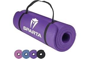 SPARTA NBR Yoga Mat Exercise Fitness foam Extra Thick Non-Slip Large Padded High Density for Pilates gymnastics stretching Workout with Free Carry Strap