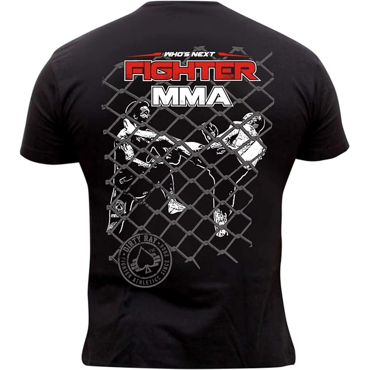 Dirty Ray MMA Fighter Herren T-Shirt DT3 – 100% Baumwolle, Rundhals, Kurzarm