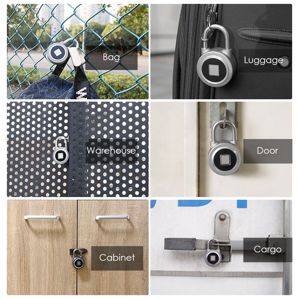 Decdeal BT Fingerprint Smart Lock APP Impermeabile/Impronta Digitale Sblocco Antifurto Porta Lucchetto Serratura Bagagli… - immagine 3
