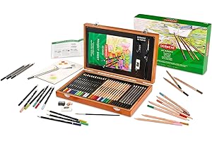 Derwent Academy Wooden Gift Box, Complete Starter 35 Piece Art Set, optimum Collection for Drawing, Sketching & Crafts, Premium Hobbyist Quality Kit For Adults or Teenage Artists, 2300147