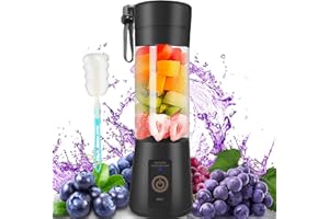 DETEXIS Portable Blender, Mini Blender for Shakes and Smoothies,Upgrade The 6-Blades with USB Interface, Black