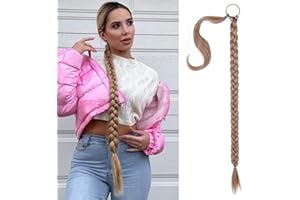ENENBLAU Ponytail Braid Extensions Zopf Haare Extension Braid Blond Kunsthaar zum Einflechten Pferdeschwanz Haarverlängerungen Lang Haarteil für Damen 86cm 059