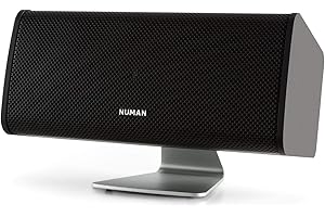 NUMAN Ambience Center-Lautsprecher - Center-Box, Heimkino-Lautsprecher, 60 Watt RMS, 120 Watt max, 4 Ohm, Stand- und Wandmontage, Aluminium-Standfuß, inkl. 6 m Lautsprecherkabel, schwarz
