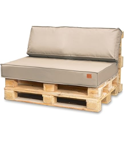 Set 3 Cuscini Per Pallet VidaXL - Tessuto Poliestere Beige, Imbottitura Morbida, 60x61.5x10cm - Foto 7