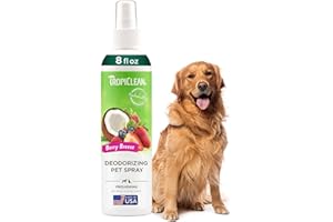 TropiClean Deodorante Spray per Animali Domestici, Cani & Gatti - Profumo che Dura a Lungo - Senza Parabeni e Coloranti - Frutti di Bosco, 236 ml