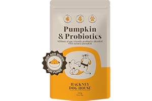 HACKNEY DOG HOUSE Probiotics & Pumpkin For Dogs | Real Pumpkin Purée Powder + Pre & Probiotic Blend | Dog Probiotics For Gut Health | 225 grams | 45 Daily Servings