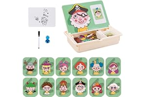 Ahuuen Boîte De Puzzle Magnétique | Puzzle d'image À Associer pour Tout-Petits | Activités Créatives De Voyage Jeux 3 Ans Et Plus Garçons Filles Maison Maternelle