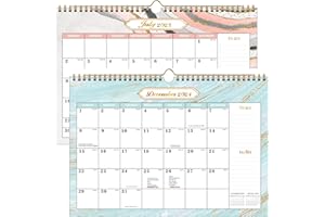 YIPUETERNITY 2024 Calendar, Wall Calendar From July 2023-Dec.2024 18 Monthly, Twin-Wire Calendar 2023-2024, 43 x 30cm Wall Hanging Calendar with Thick Paper, New Year Large Calendar For Home Office School