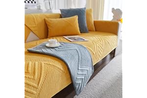 SANTUO Sofabezug Antirutsch,Sofa überzug Sofaschoner rutschfest,Sofa Cushion Sofaschutz L Form Ecksofa,Couch Bezug Schmutzabweisend Sofaschutz Hund Kratzschutz Katze, Orange5-110x210cm