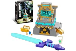 QLT QIAOLETONG BOTW The Master Schwert Glowing Klemmbausteine Bausteinen,Link’s Schwert?mit Schatztruhe Spielefans Geschenk für Erwachsene und Jungen ab 6-16+(492PCS)