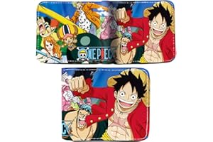 BESTZY OneePiece Wallet, OneePiece Thin Coin Purses Leather Wallets Cartoon Coin Purse Cool Card Holder Kids Anime Wallets Bifold Short Wallet for Children Teenager Boys Girls Birthday Gift