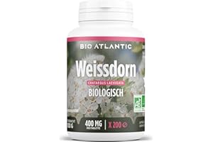 BIO ATLANTIC Bio Weissdorn 1200 mg pro Tag - Hawthorn - 200 tabletten | Premium Naturprodukt & Rein pflanzlich