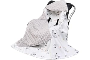 LAT LEE AND TOWN LAT Coperta per Passeggino 90x90cm, Coperta Neonati per Seggiolino Copertina Sacco Ovetto per Tutto l'anno, Cotone Copertina Universale per Passeggino Seggiolino Auto Carrozzina