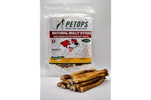 GENERIC Premium Pizzle Bully Sticks - Large 15cm / 6 Inch Long | Pack of 10 - Low Odour Natural Dog Chews | Grain Free Treat | Hypoallergenic Dental | Bulls Pizzles/High in Protein | Low in Fat