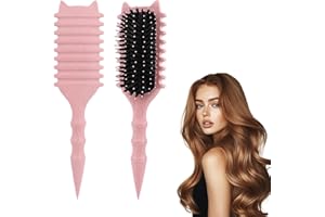 Frogetu Spazzola per Capelli Curva,Spazzola per Ricci Multifunzionale,Districante per Capelli Professionale,per Definizione Ricci,Curly Hair Brush