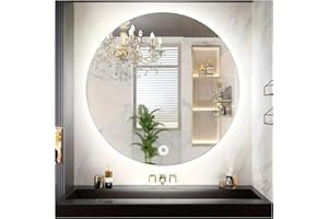 STYLE GLASS Specchio Bagno LED Con Tasto Touch RUBLO Ø60x3cm, Specchio LED bagno 4000K, Specchio Rotondo Bagno, Specchio da Parete LED