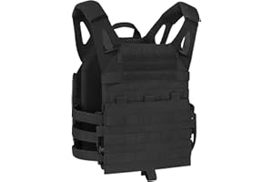 KRYDEX GEAR Taktische Weste für Herren, Verstellbarer Airsoft Weste mit MOLLE Plattenträger Militär Weste Plate Carrier Paintball Brustschützer