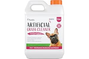 Pawbits Artificial Grass Cleaner For Dogs & Pets 1L – Super Concentrated make 30L of Disinfectant & Deodoriser for Dog & Pet Urine, Deposits, Moss and Algae - Grass Scented Lawn Odour Eliminator