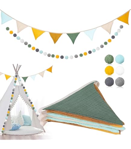 Slinger van vilt, personaliseerbaar, met naam (borduurwerk naar keuze), wanddecoratie 'maan & beer' voor babykamer, kinderkamerdecoratie, vilten slinger, vlaggetjesslinger om op te hangen, cadeau voor