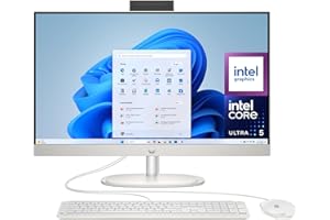 HP 27-cr2002ss - Ordenador de 27" Full HD con Cámara, Teclado y Ratón Inalámbricos (Intel Core Ultra 5 225U, 32GB RAM, 1TB SSD, Intel UHD Graphics, Windows 11) Blanco - Teclado QWERTY Español