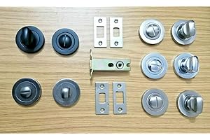 INFINITY DECOR Bathroom Thumb Turn & Release with 76mm Deadbolt Lock Bolt Toilet Door Set (Antique Pewter)