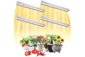 ‎COKOLILA COKOLILA 4pcs T5 Pflanzenlampe LED, 42 cm Vollspektrum LED Grow Lampe für Zimmerpflanzen, pflanzenlicht mit Reflektor/Daisy-Chain Funktion fur Aussaat, Gewaechshaus, Growregale