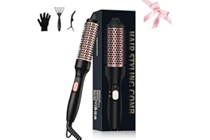 ‎UKLISS UKLISS Thermobürste 32mm Thermal Brush, Pro Leichte Thermo Rundbürste 200℃, Hot Brush Einfach zu Verwenden - für Natürlicher Locken & Glatteres Aussehen, Geeignet für Anfänger (Schwarz Gold)