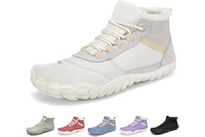 SAGUARO Botines Barefoot Mujer Invierno Cálidos con Puntera Ancha y Suela Zero Drop, Gr.36-42