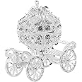 NUOBESTY Crystal Pumpkin Carriage Trinket Box Rhinestone Princess Carriage Jewelry Box Hand Painted Jewelry Display Organizer Collectible Figurine Ornament for Women
