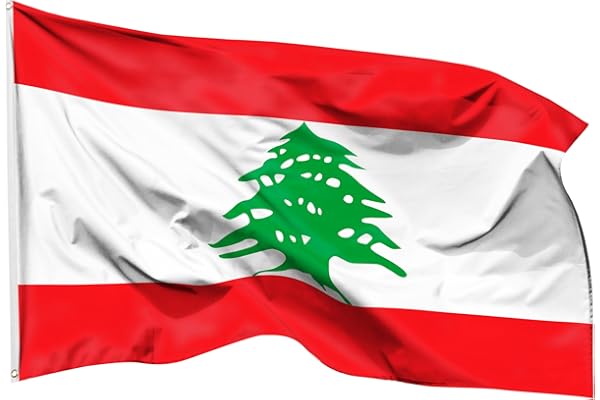 PHENO FLAGS Drapeau Liban 90x150cm – libanais - résistant aux intempéries, avec œillets en laiton, 100% polyester, coutures doubles robustes et couleurs éclatantes – pour les passionnés de drapeaux