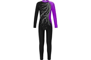 Zaldita Konståkningsbody, långärmad gymnastikdräkt med strass, balett, tröja, lång jumpsuit, yoga, gymnastik, tävling