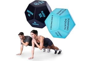 Fitness Mad Dés d'Exercice à 12 Faces - Entraînement Complet du Corps, Cardio et HIIT - Accessoire Idéal pour Cours et Gym à Domicile