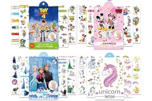 Babioms 400Pcs Animados Tatuaje Falso Pegatinas, Para Niños Infantiles Fiesta de Cumpleaños Regalo Bolsas Relleno, princesa Pegatinas Dibujos Animados