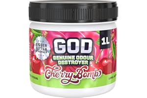 GROWERS OWN GOD 1 Litre Odour Neutraliser Gel – Cherry Bomb Scent. Fast Acting & Long Lasting Air Freshener. Extra Strong Formula. Eliminates Tough Odours in Kitchens, Garages, Utility Rooms & More (1 Pack)