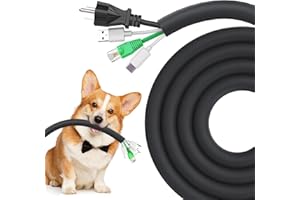 REFLYING Dog and Cat Cord Protector 3 Meters-12.7mm, Cable Tidy Sleeve, Protect Wires from Pets Chewing, Expandable Braided Cable Management Sleeve, Cable Wrap Cord Protector, Black
