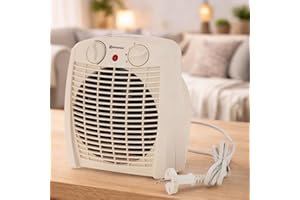 M Mimotec – Termoventilatore elettrico White Comfort 2000W Mimotec, riscaldamento portatile da pavimento, doppia potenza 1000/2000W, bassa rumorosità <53 dB, IP20, per ambienti fino a 20 m²