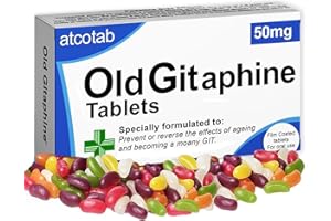 ATCOTAB Old Gitaphine Joke funny jelly bean gift for Birthdays, Father's Day, Men and Woman 30th 40th 50th 60th 70th 80th 90th Retirement Present, Over The hill, Delicious Fruity Flavour.